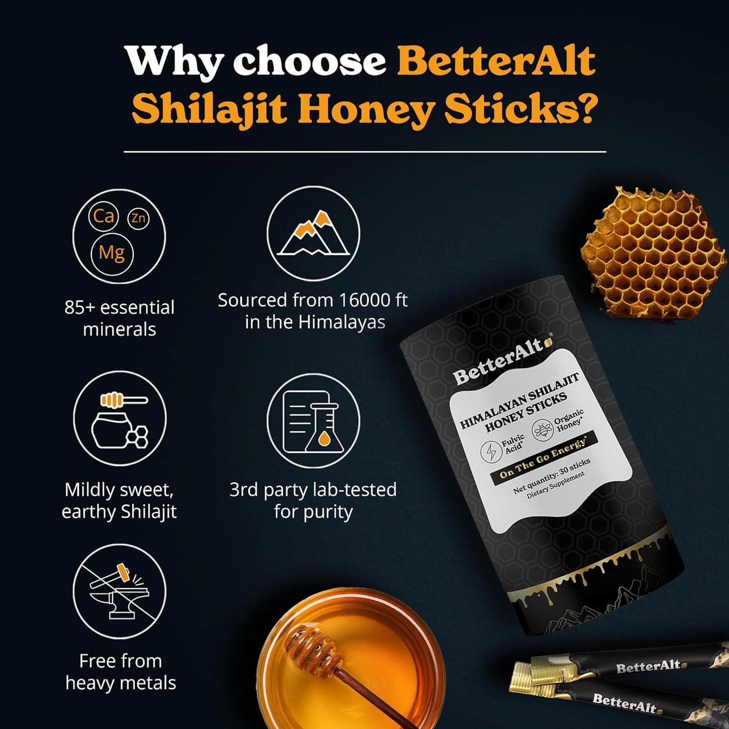 Barras de Shilajit del Himalaya BetterAltâ„¢